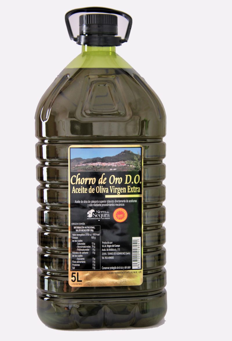 aceite de oliva virgen extra do sierra de segura chorro de oro pet 5 litros